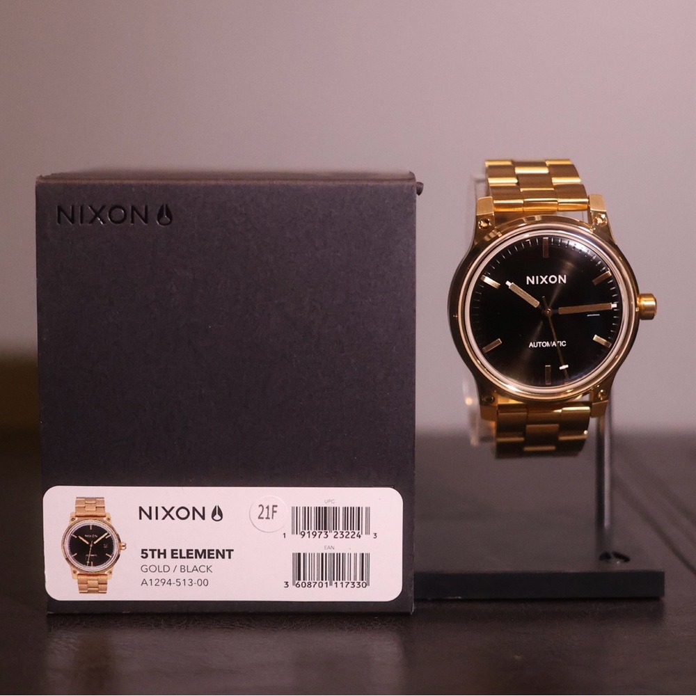 Nixon Fifth Element Gold/Black Automatic Stainless Steel Watch - Picture 5 of 5